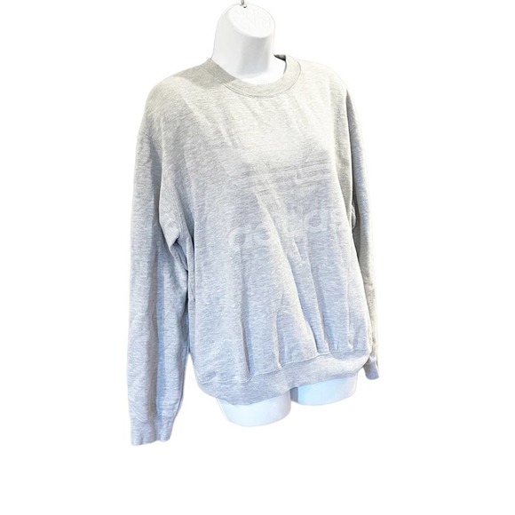 Adidas Grey on Grey Pullover Crewneck Sweatshirt Size Medium - Picture 2 of 8